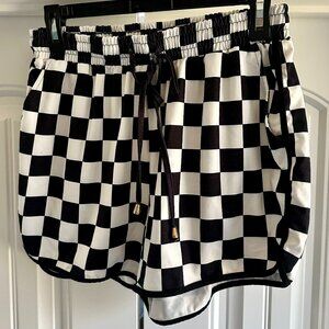 Checkered Drawstring Shorts